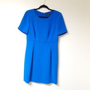 J. Crew Petite Crepe Short Sleeve Dress in Blue